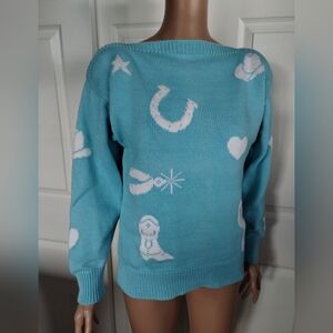 Vintage Jane Smith Women's Blue Sweater Medium
